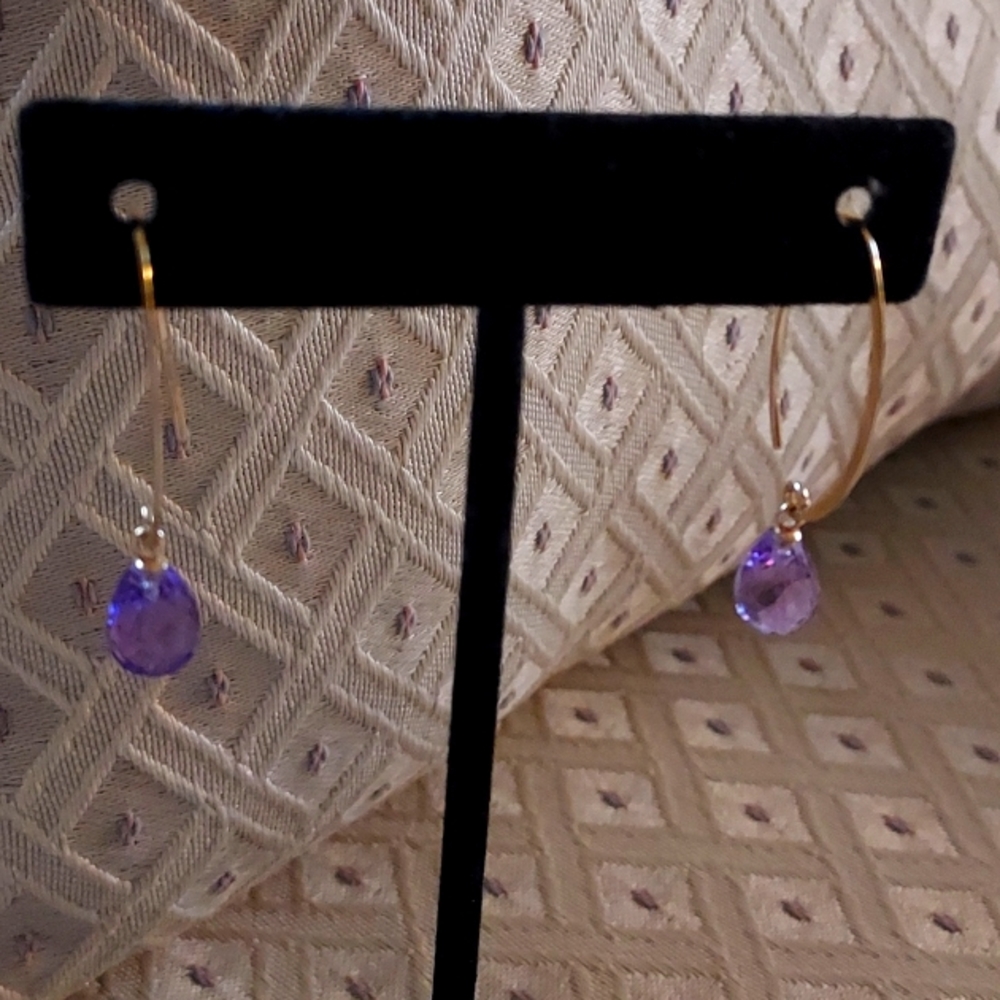 Amethyst 14k gold wires stamped 1 1./4 "